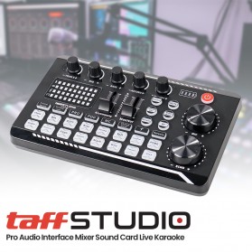 TaffSTUDIO Pro Audio Interface Bluetooth Mixer Sound Card Live Broadcast Karaoke - F998 - Black