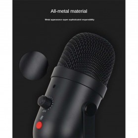 JIANSU Microphone Condenser USB Mikrofon Studio with Stand - YJ71 - Black - 5
