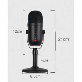JIANSU Microphone Condenser USB Mikrofon Studio with Stand - YJ71 - Black - 8