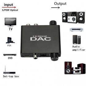 AUKUK Digital Audio Converter DAC Optical Coaxial to Analog RCA - AU340 - Black - 2