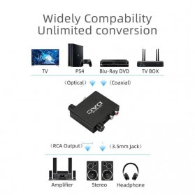 AUKUK Digital Audio Converter DAC Optical Coaxial to Analog RCA - AU340 - Black - 5
