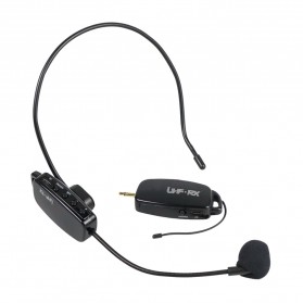 SeynLi FM UHF Wireless Microphone Headset Mini Portable for Guide Tour - W-01 - Black