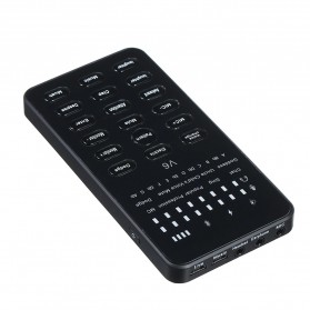 QUMUSIC Audio USB External Soundcard Smartphone Live Broadcast Audio - V6 - Black - 3