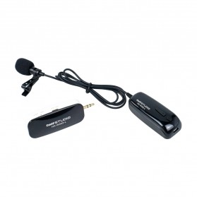 TaffSTUDIO UHF Wireless Lavalier Lapel Microphone System Podcast Live Interview - HX-W002L - Black
