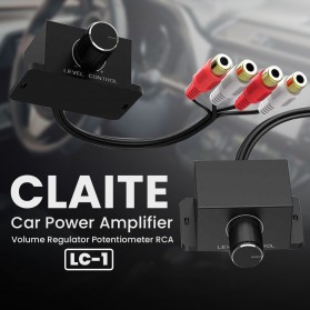CLAITE Car Power Amplifier Volume Regulator Potentiometer RCA - LC-1 - Black