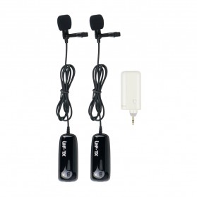Savetek UHF Wireless Lavalier Lapel Microphone System Podcast Live Interview One for Two - HX-W002-2L - Black