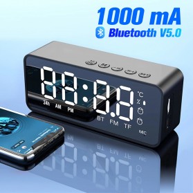Ashibo Jam Alarm Clock with Bluetooth Speaker TF AUX FM - G50 - Black