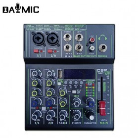 DAYMIC USB Audio Interface Mixer Bluetooth Karaoke DJ 4 Channel 99 DSP Effects - M1 - Black