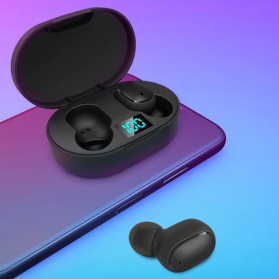 Tebaurry TWS Bluetooth Earphone with Charging Case - E6S - Black