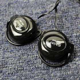 Shini Earhook Clip-on Headphone Sporty with Mic - SN360 - Black