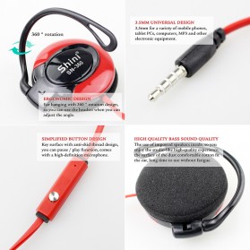 Shini Earhook Clip-on Headphone Sporty - SN360 - Black - 4