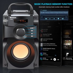 TOPROAD Bluetooth Speaker Heavy Bass FM TF AUX USB with Remote Control - A11 - Black - 7
