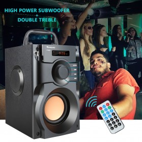 TOPROAD Bluetooth Speaker Heavy Bass FM TF AUX USB with Remote Control - A11 - Black - 8