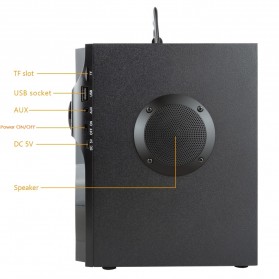 TOPROAD Bluetooth Speaker Heavy Bass FM TF AUX USB with Remote Control - A11 - Black - 11