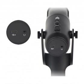 LEORY Microphone Condenser USB Mikrofon Kondensor Studio RGB Light - JD-950 - Black - 7