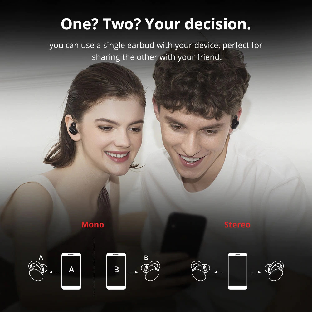 Xiaomi 1More TWS Earphone True Wireless Bluetooth 5.0 aptX ACC with  Charging Case - E1026BT - Black - JakartaNotebook.com