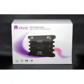 XOX Audio Interface USB External Soundcard Live Boardcast Microphone Headset - KS108 - Black - 6