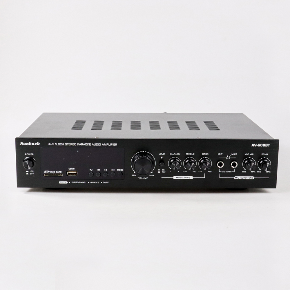 Sunbuck Audio Bluetooth Amplifier Karaoke 5CH 600W - AV-608BT - Black ...