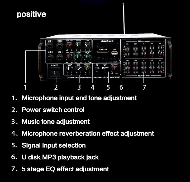 Sunbuck Bluetooth EQ Audio Amplifier 