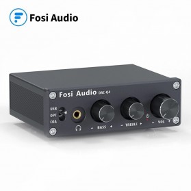 Fosi Audio Mini USB Amplifier HiFi Stereo Gaming DAC & Headphone - DAC-Q4 - Black - 1