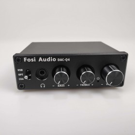 Fosi Audio Mini USB Amplifier HiFi Stereo Gaming DAC & Headphone - DAC-Q4 - Black - 2