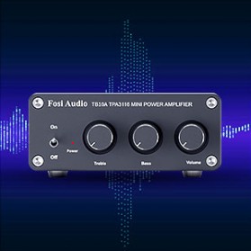 Fosi Audio Mini Amplifier 2 Ch Stereo Audio Hi-Fi Class D Integrated Amp 2x100W - TB10A - Black - 3