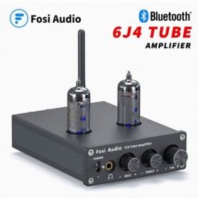 Fosi Audio Bluetooth Tube Amplifier Stereo 50W Power Headphone Amplifier for Home Passive Speakers - T20 - Black - 1