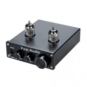 Fosi Audio Preamplifier Mini HiFi Stereo Preamp 2x6J1 Tubes - Tube-P1 - Black - 1