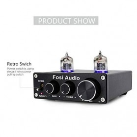 Fosi Audio Preamplifier Mini HiFi Stereo Preamp 2x6J1 Tubes - Tube-P1 - Black - 3