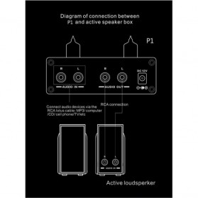 Fosi Audio Preamplifier Mini HiFi Stereo Preamp 2x6J1 Tubes - Tube-P1 - Black - 8