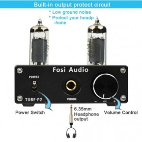 Fosi Audio Headphone Amplifier Vacuum Tube 2x6K4 - Tube - P2 - Black - 2