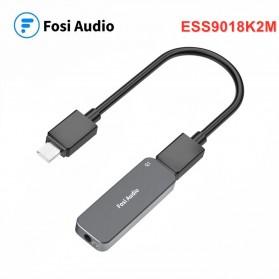 Fosi Audio Portable Headphone Amplifier USB to 3.5mm DAC ES9018K2M- Q1 - Black - 1