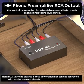 Fosi Audio Preamplifier HiFi Phono Turntable Preamp - BOX X1 - Black - 3