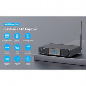 Fosi Audio Bluetooth 5.0 Amplifier 2.1 Channel Stereo Amp Receiver with Remote - DA2120C - Black - 7