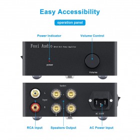Fosi Audio Mini Amplifier Hi-Fi Class AB 2x50W - HD-A1 - Black - 2