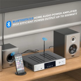 Fosi Audio Bluetooth 5.0 Stereo Home Audio Power Amplifier DAC HiFi TPA3251D2 with Remote - E10 PRO - Black - 5