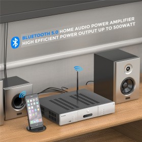 Fosi Audio Bluetooth 5.0 Stereo Home Audio Power Amplifier DAC HiFi TPA3251D2 with Remote - E10 - Black - 3