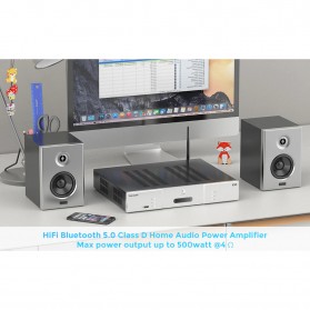 Fosi Audio Bluetooth 5.0 Stereo Home Audio Power Amplifier DAC HiFi TPA3251D2 with Remote - E10 - Black - 4