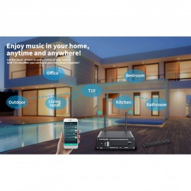 Fosi Audio WiFi & Bluetooth 5.0 Amplifier 2 CH Digital Audio Speaker with Remote - T10 - Black - 4