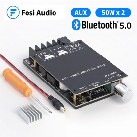Fosi Audio Bluetooth 5.0 Amplifier 2.0 Channel TPA3116D2 2x50W - ZK502C - Black