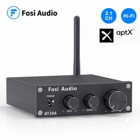 Fosi Audio Bluetooth Amplifier HiFi 2.1 Channel 50Wx2 + 100W TPA3116D2 - BT30A - Black
