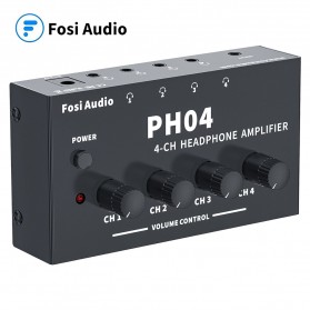 Fosi Audio Headphone Amplifier 4 Channel - PH04 - Black