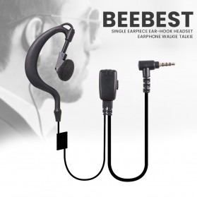 Earphone - BEEBEST Single Earpiece Ear-hook Headset Earphone for Walkie Talkie - H1 - Black