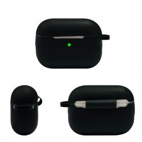 GEYIREN Silicone Case + Anti Lost Strap Protective Case for AirPods Pro - 231231 - Black