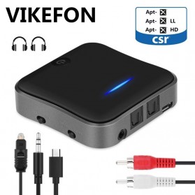 VIKEFON Audio Transmitter Receiver Bluetooth 5.0 Adapter SPDIF AUX 3.5 mm - BT-B19 - Black