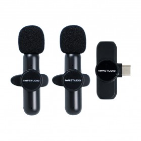 TaffSTUDIO Mikrofon Portable Wireless Lavalier Mic USB Type-C - G10 - Black