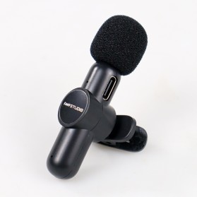TaffSTUDIO Mikrofon Portable Wireless Lavalier Mic USB Lightning - G10 - Black - 4