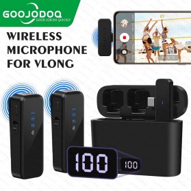 GOOJOODOQ Microphone Wireless Portable Lavalier Mic Kit USB Type C - GO20 - Black