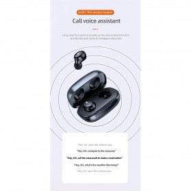 Lenovo Lecoo Earphone TWS Bluetooth 5.0 Smart Touch with Charging Base - EW301 - Black - 7