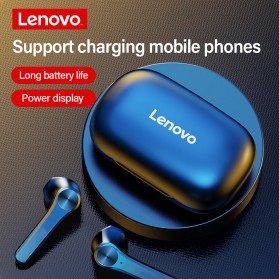 Lenovo TWS Earphone True Wireless Bluetooth 5.0 HiFi with Charging Dock - QT81 - Black